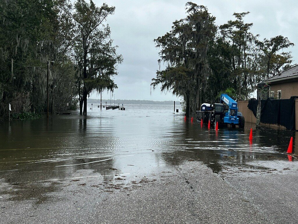 Flooding was reported at the Lakeshore Boat Ramp on Doctors Inlet on Fleming Island during Tropical Storm Nicole